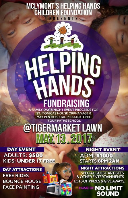 Helping Hands fundraising event poster from May 13, 2017